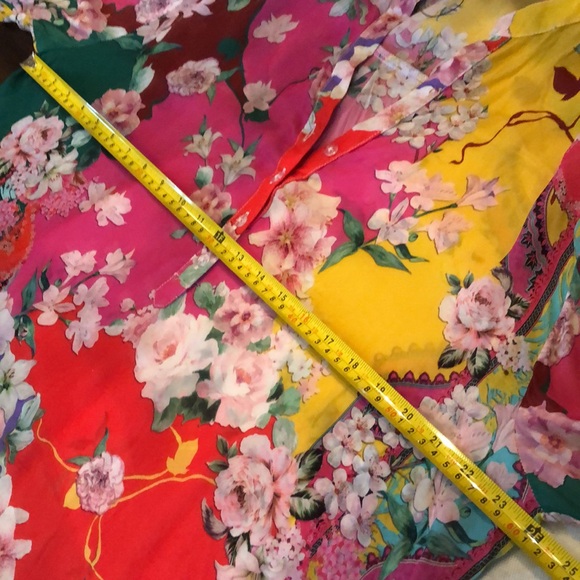 💗 Shana Bohemian partial button long sleeve / roll up lightweight happy top - Picture 11 of 12